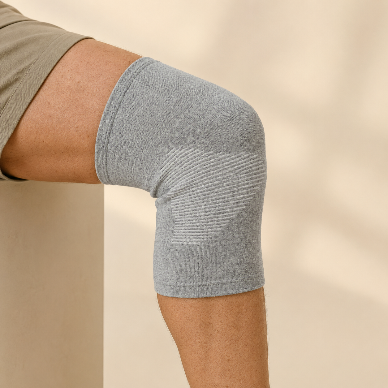 1 Pcs Knee Pads Support Protector  Leg Arthritis Injury Gym Knee Sleeve Elasticated Bandage Charcoal Knitted Warm Kneepads